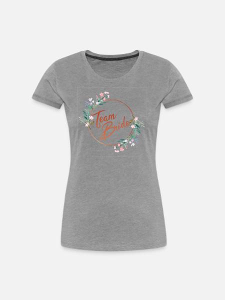 Team Bride - Frauen Premium Bio T-Shirt - Grau meliert