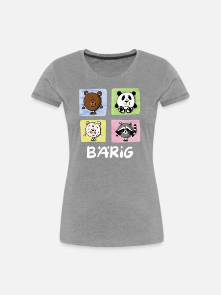 Bären Bärig - Frauen Premium Bio T-Shirt - Grau meliert