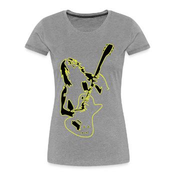 Rock' Roll is life ✔ - Women's Premium Organic T-Shirt - heather grey - Front - Mia (176cm)