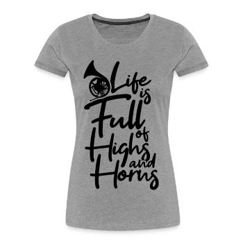 French Horn Joke - Women's Premium Organic T-Shirt - heather grey - Front - Mia (176cm)