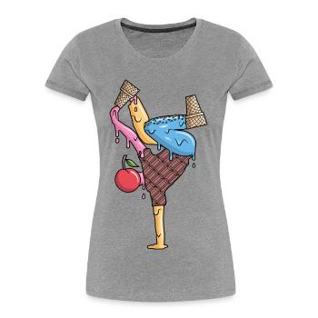 Breakdance Danse de la glace Breakdancer Breakdance - T-shirt bio Premium Femme - gris chiné - Devant - Mia (176cm)