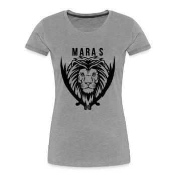 MARAS 46 - Frauen Premium Bio T-Shirt - Grau meliert - Vorne - Mia (176cm)