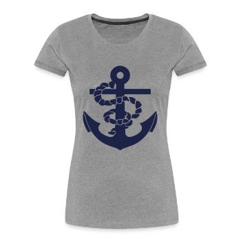 Anchor - Frauen Premium Bio T-Shirt - Grau meliert - Vorne - Mia (176cm)