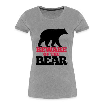 Bär Wild T-Shirt - Frauen Premium Bio T-Shirt - Grau meliert - Vorne - Mia (176cm)