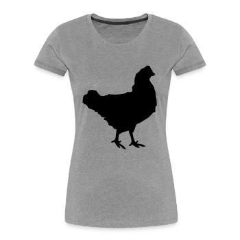 huhn silhouette design - Frauen Premium Bio T-Shirt - Grau meliert - Vorne - Mia (176cm)