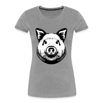 pig sweet pigs pigs animal animals 19 - Women's Premium Organic T-Shirt - heather grey - Front - Mia (176cm)