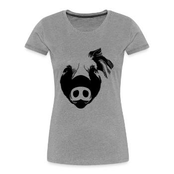 Pig Pigs Pigs Animal Animals Vector 1 - Women's Premium Organic T-Shirt - heather grey - Front - Mia (176cm)