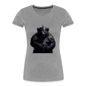 WIKINGER BERSERKER BÄR I VIKINGS - Frauen Premium Bio T-Shirt - Grau meliert - Vorne - Mia (176cm)