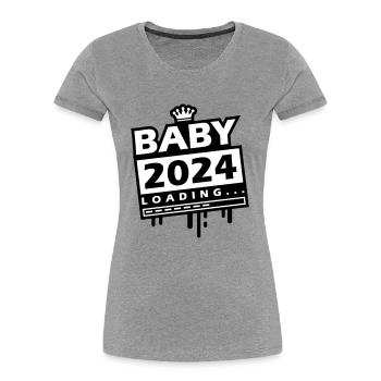 Baby 2024 Loading - Women's Premium Organic T-Shirt - heather grey - Front - Mia (176cm)