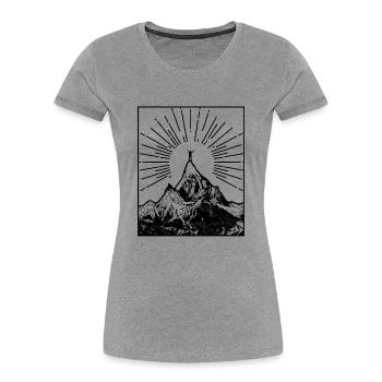 HIKING Wandern berg Geschenk - Frauen Premium Bio T-Shirt - Grau meliert - Vorne - Mia (176cm)