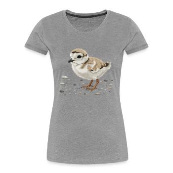 Regenpfeifer Sandregenpfeifer Flussregenpfeifer - Frauen Premium Bio T-Shirt - Grau meliert - Vorne - Mia (176cm)