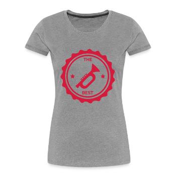 Trompete Trompeter Musik Musiker Musikerin - Frauen Premium Bio T-Shirt - Grau meliert - Vorne - Mia (176cm)