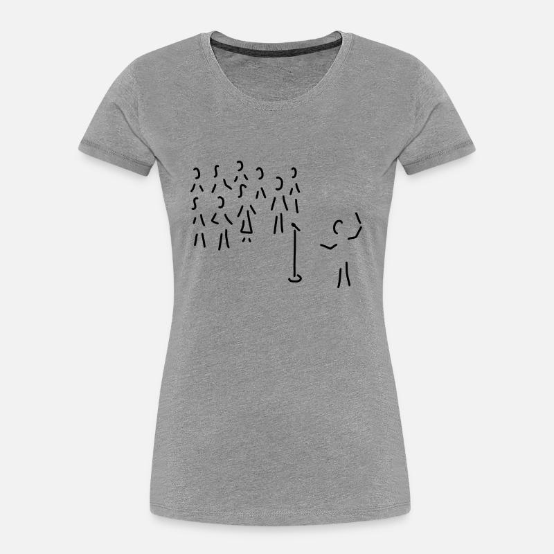 chor-gesang mit dirigent - Frauen Premium Bio T-Shirt - Grau meliert