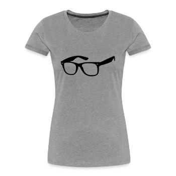 Brille - Frauen Premium Bio T-Shirt - Grau meliert - Vorne - Mia (176cm)