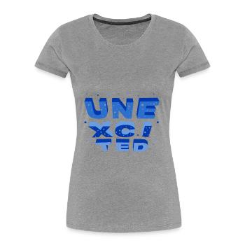unexcited blue - Frauen Premium Bio T-Shirt - Grau meliert - Vorne - Mia (176cm)