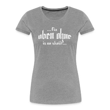 Viel zu kalt - Frauen Premium Bio T-Shirt - Grau meliert - Vorne - Mia (176cm)