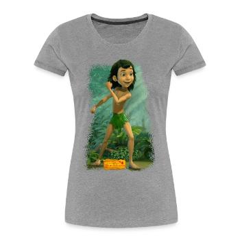 Das Dschungelbuch Mogli - Frauen Premium Bio T-Shirt - Grau meliert - Vorne - Mia (176cm)