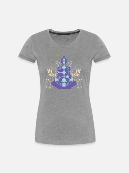 Human Design "Chart" her - Frauen Premium Bio T-Shirt - Grau meliert
