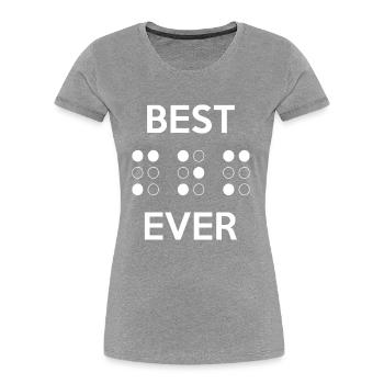 Braille Originelles Geschenk: Bestellen Sie hier - Frauen Premium Bio T-Shirt - Grau meliert - Vorne - Mia (176cm)