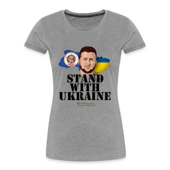 Minnesota Ukraine Friendship Design - T-shirt bio Premium Femme - gris chiné - Devant - Mia (176cm)