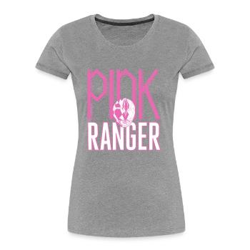 Power Rangers Pink Ranger - Frauen Premium Bio T-Shirt - Grau meliert - Vorne - Mia (176cm)