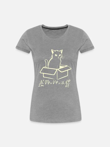 Schrödingers Katze - Frauen Premium Bio T-Shirt - Grau meliert