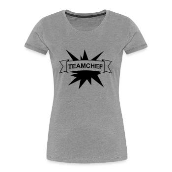 Team Teamchef - Frauen Premium Bio T-Shirt - Grau meliert - Vorne - Mia (176cm)