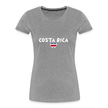Costa Rica Costa-Ricanische Flagge - Frauen Premium Bio T-Shirt - Grau meliert - Vorne - Mia (176cm)