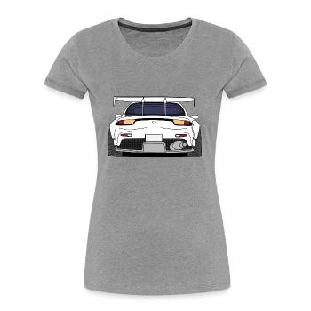 rx7rear white - Women's Premium Organic T-Shirt - heather grey - Front - Mia (176cm)