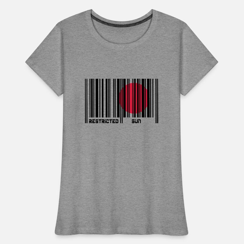 Restricted Sun, Dim. restreint, code à barres. T-shirt bio Premium Femme