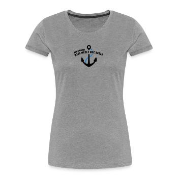 Kiel heilt die Seele - Frauen Premium Bio T-Shirt - Grau meliert - Vorne - Mia (176cm)