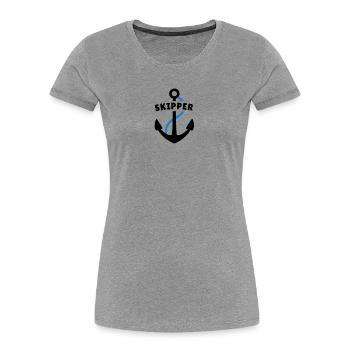 Skipper - Frauen Premium Bio T-Shirt - Grau meliert - Vorne - Mia (176cm)