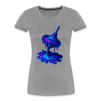 Toupie fondante bleu violet - T-shirt bio Premium Femme - gris chiné - Devant - Mia (176cm)