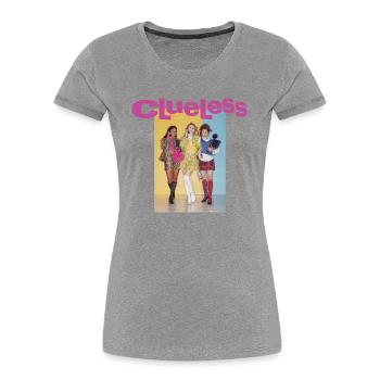 Clueless Chlique Cher, Dionne Und Tai - Frauen Premium Bio T-Shirt - Grau meliert - Vorne - Mia (176cm)
