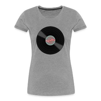 Retro Schallplatte Geschenkidee Musiker DJ Vinyl - Frauen Premium Bio T-Shirt - Grau meliert - Vorne - Mia (176cm)
