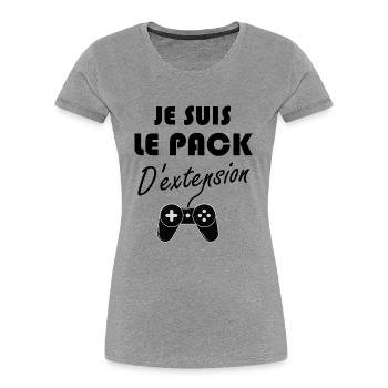 je suis le pack d'extension body bébé humour drôle - T-shirt bio Premium Femme - gris chiné - Devant - Mia (176cm)
