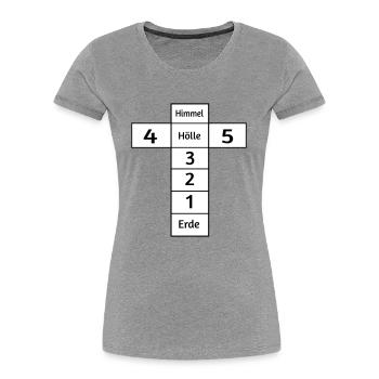 Himmel und Hölle - Frauen Premium Bio T-Shirt - Grau meliert - Vorne - Mia (176cm)