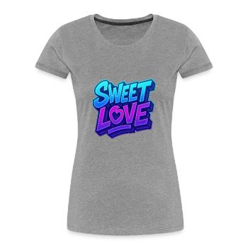 Sweet Love - Frauen Premium Bio T-Shirt - Grau meliert - Vorne - Mia (176cm)