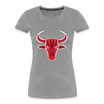 AGGRESSIVER - Frauen Premium Bio T-Shirt - Grau meliert - Vorne - Mia (176cm)