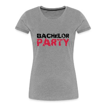 Bachelor Party Stempel Design - Women's Premium Organic T-Shirt - heather grey - Front - Mia (176cm)