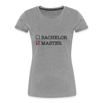 Master - Frauen Premium Bio T-Shirt - Grau meliert - Vorne - Mia (176cm)