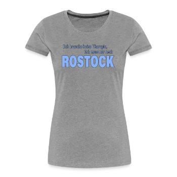 Therapie Rostock - Frauen Premium Bio T-Shirt - Grau meliert - Vorne - Mia (176cm)