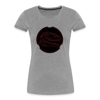 Giganotosaurus Fossil - Frauen Premium Bio T-Shirt - Grau meliert - Vorne - Mia (176cm)