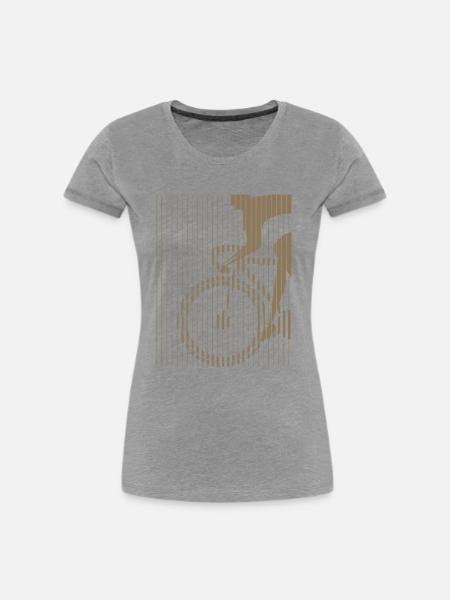 Fahrrad-Silhouette im Bauhaus-Stil - Frauen Premium Bio T-Shirt - Grau meliert