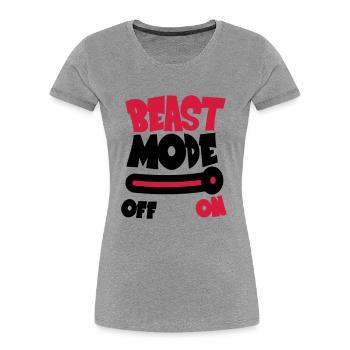 Beast Mode On - Women's Premium Organic T-Shirt - heather grey - Front - Mia (176cm)