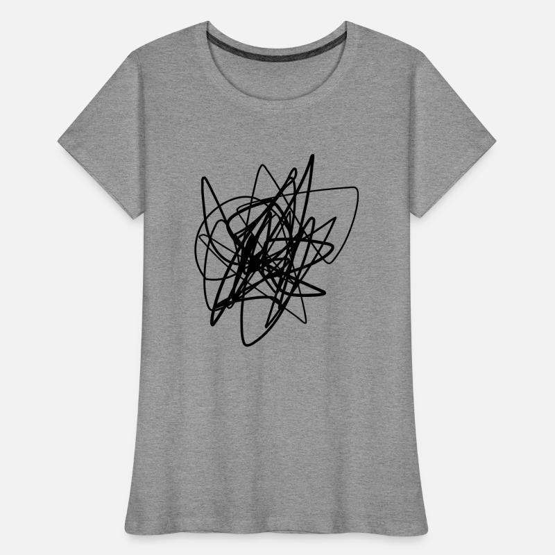 Scribbled chaotic strokes pattern Women's Premium Organic T-Shirt
