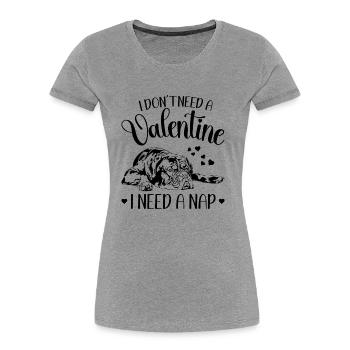 Bordeauxdogge Valentinstag Hunde Hund Wilsigns - Frauen Premium Bio T-Shirt - Grau meliert - Vorne - Mia (176cm)