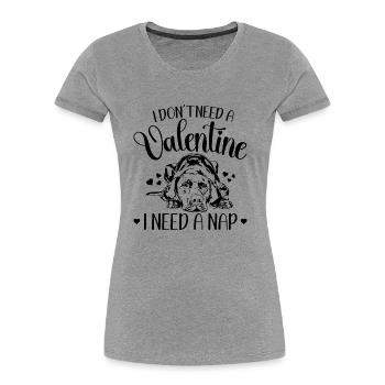 Magyar Vizsla Valentinstag Hunde Hund Wilsigns - Frauen Premium Bio T-Shirt - Grau meliert - Vorne - Mia (176cm)