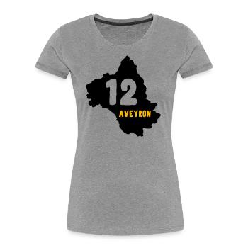 Aveyron Frankreich 12 - Frauen Premium Bio T-Shirt - Grau meliert - Vorne - Mia (176cm)