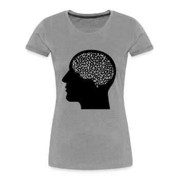 Geld im Kopf Geschenk - Frauen Premium Bio T-Shirt - Grau meliert - Vorne - Mia (176cm)